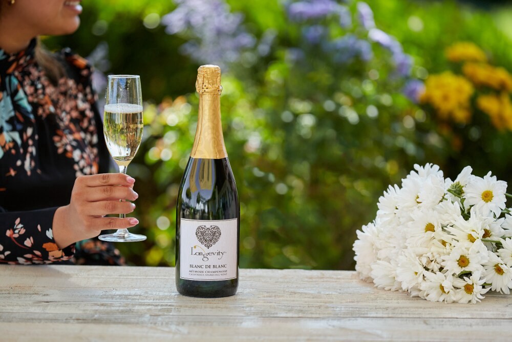 slide 2 of 2, Longevity Blanc De Blanc Champagne, 750 ml