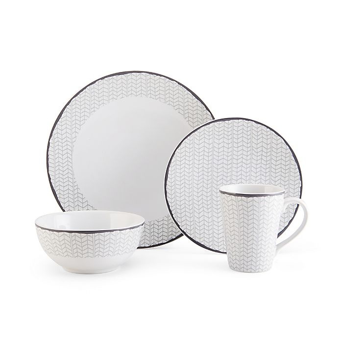 slide 1 of 1, Mikasa Avery Chevron Place Setting, 4 ct