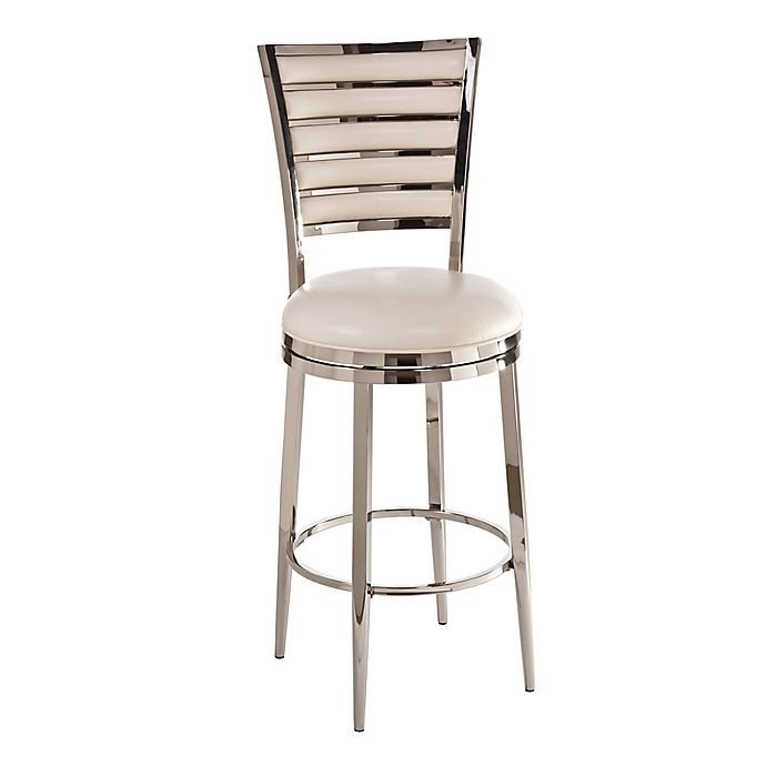 slide 1 of 2, Hillsdale Furniture Roulen Swivel Counter Stool - Nickel/Ivory, 1 ct