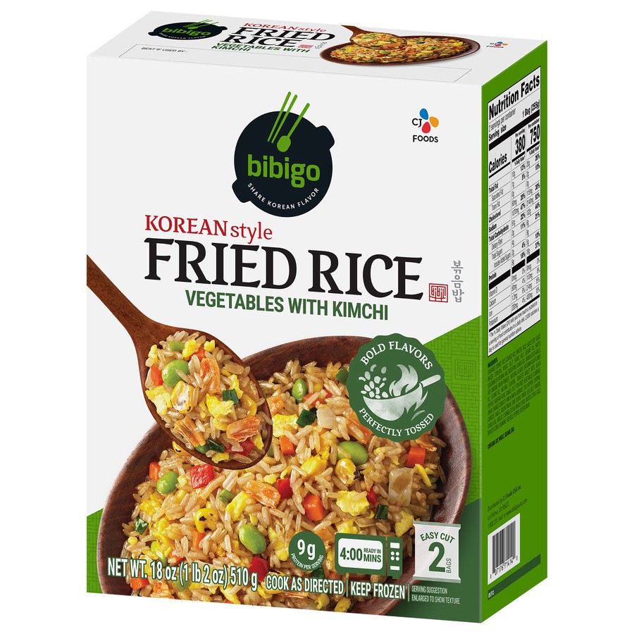 slide 2 of 4, Bibigo Korean Style Vegetable Kimchi Fried Rice, 18 oz