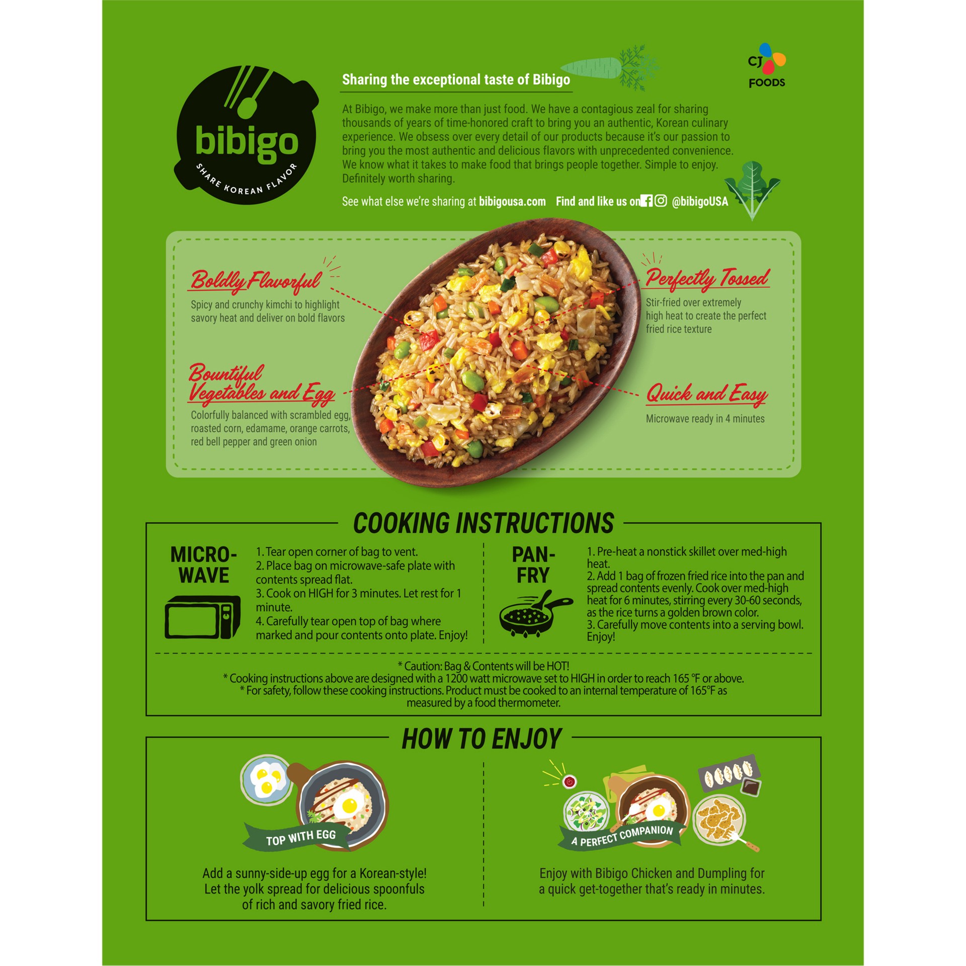 slide 3 of 4, Bibigo Korean Style Vegetable Kimchi Fried Rice, 18 oz