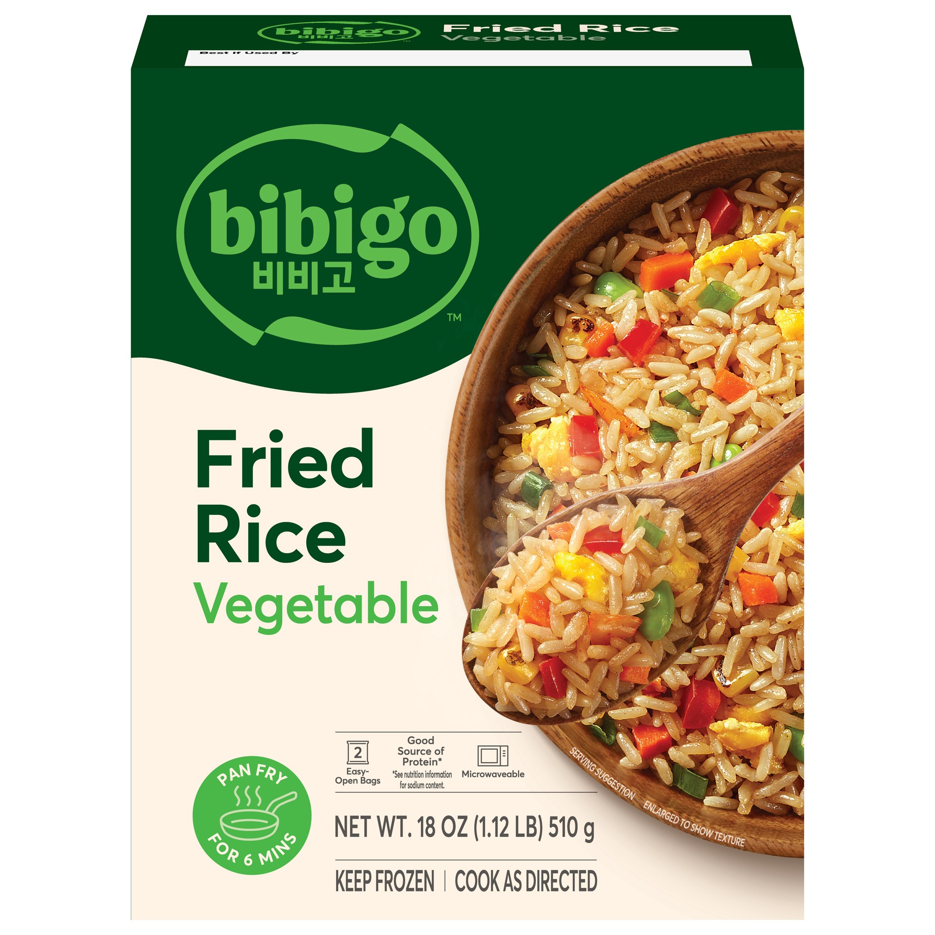 slide 1 of 4, Bibigo Korean Style Vegetable Kimchi Fried Rice, 18 oz