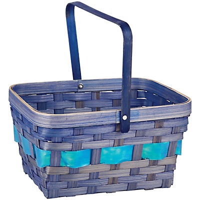 slide 1 of 1, Destination Holiday Rectangle Bamboo Basket Blue, 1 ct