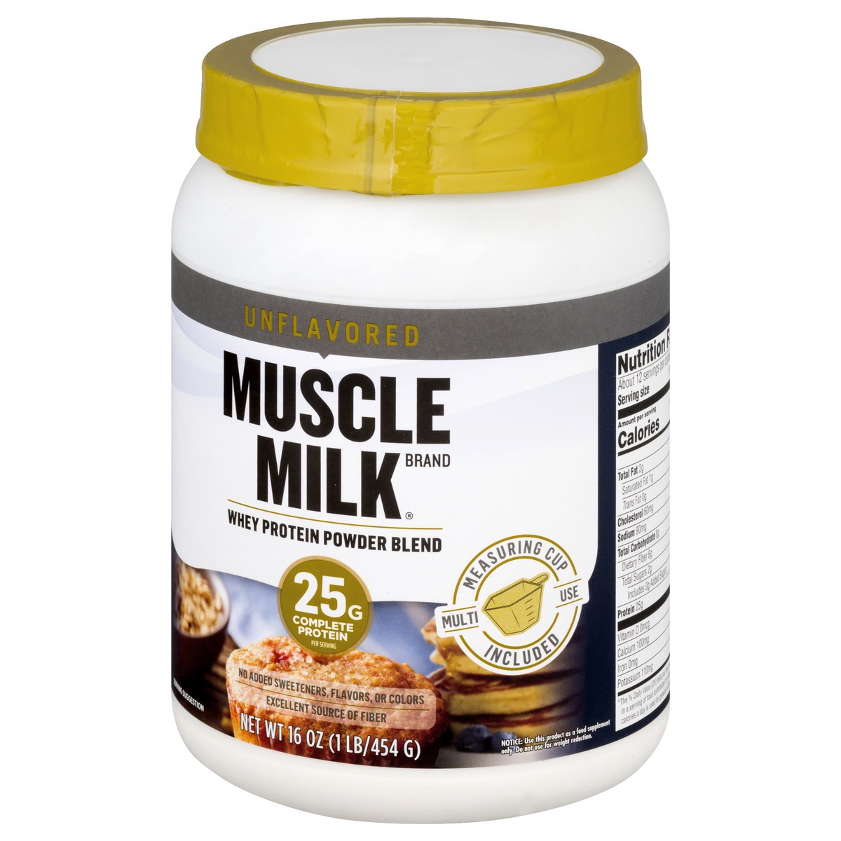 slide 8 of 10, Muscle Milk Whey Protein Powder Unflavored 16 Oz, 16 oz