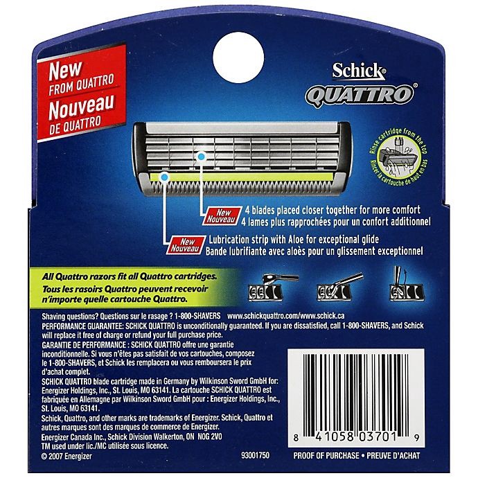 slide 2 of 2, Schick Quattro Titanium Razor Refills, 4 ct