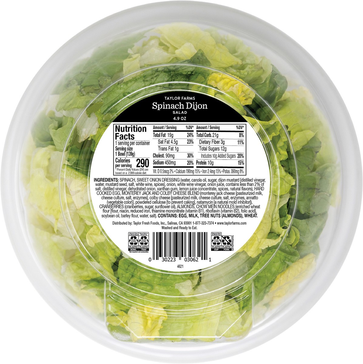 slide 2 of 3, Taylor Farms Spinach Dijon Salad 4.9 oz, 4.9 oz