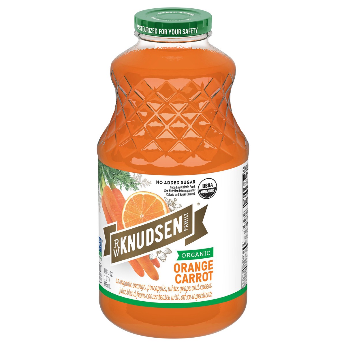 slide 5 of 8, R.W. Knudsen Family Organic Orange Carrot Juice, Original, 32-Fluid Ounce, 32 fl oz