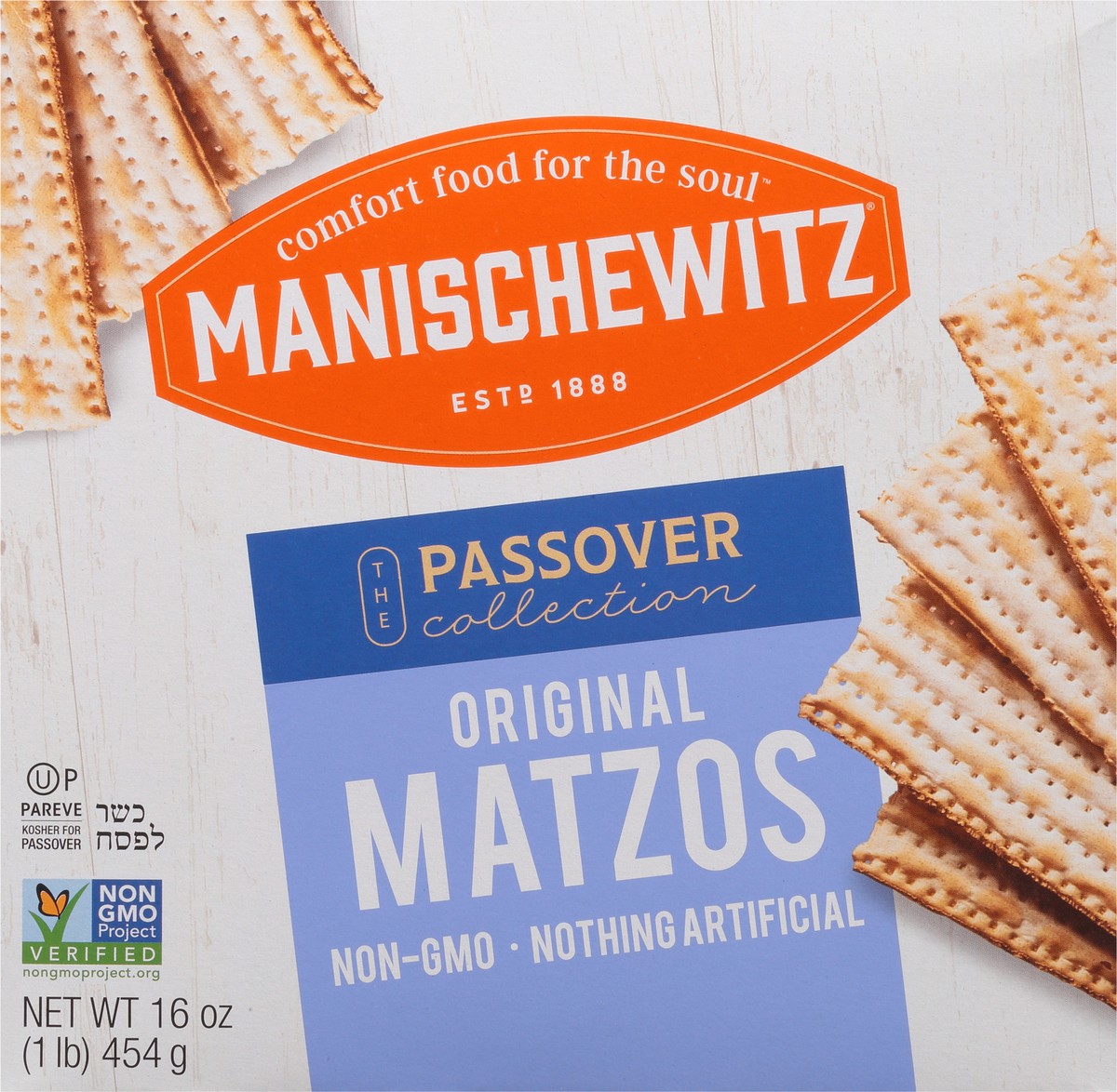 slide 8 of 9, Manischewitz Unsalted Matzo, 16 oz