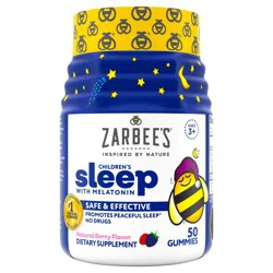 Zarbee's Naturals Zarbee’s Kid’s Sleep Gummies with Melatonin, Drug-Free, Non-Habit Forming, Natural Berry, 50ct