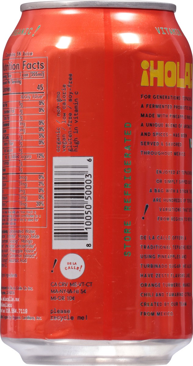 slide 9 of 9, De La Calle! Mango Chili Picante Tepache 12 fl oz, 12 fl oz