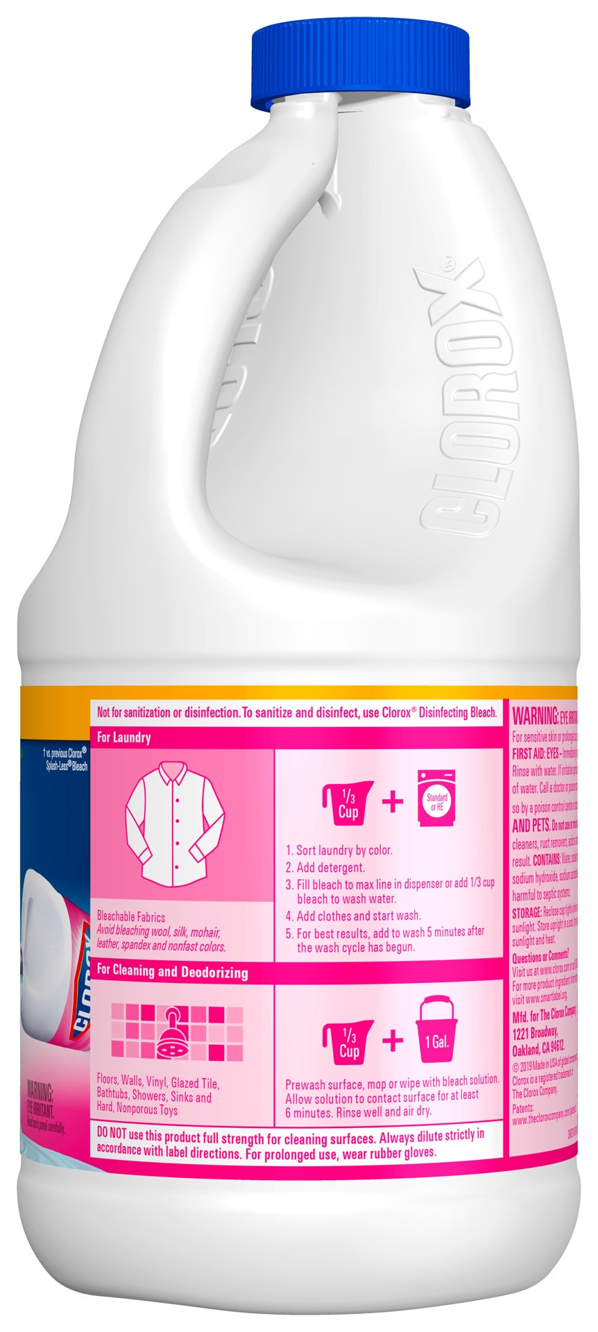 slide 3 of 5, Clorox Splash-Less Liquid Bleach - Fresh Meadow - 40 fl oz, 40 fl oz