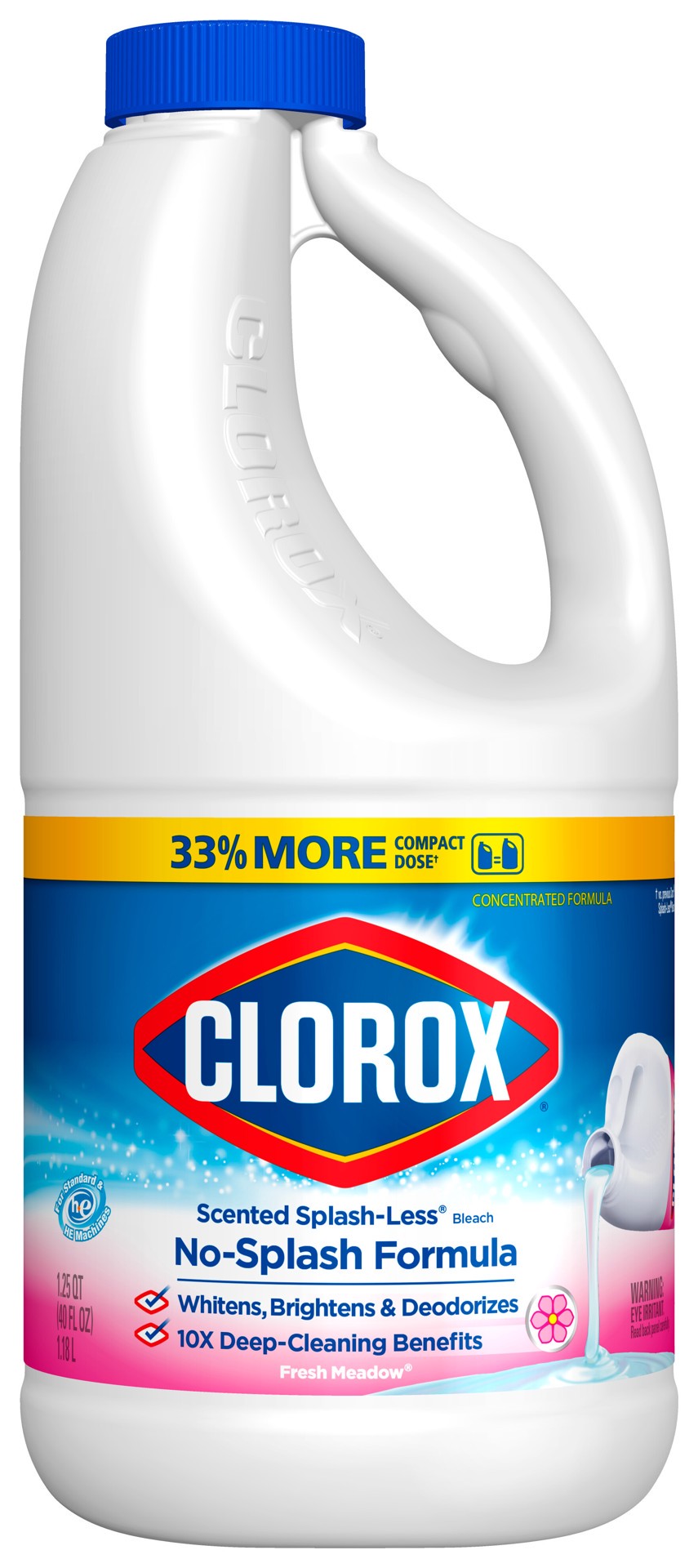 slide 1 of 5, Clorox Splash-Less Liquid Bleach - Fresh Meadow - 40 fl oz, 40 fl oz