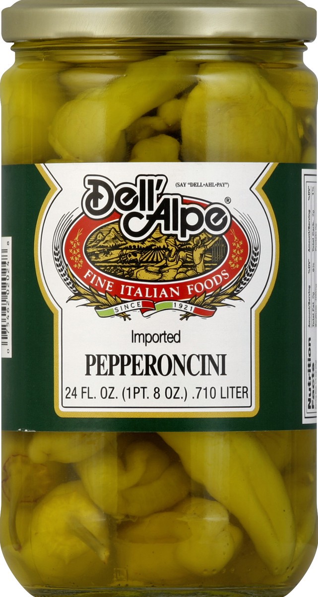 slide 1 of 2, Dell'Alpe Del Alpe Hot Pepperoncini, 24 oz