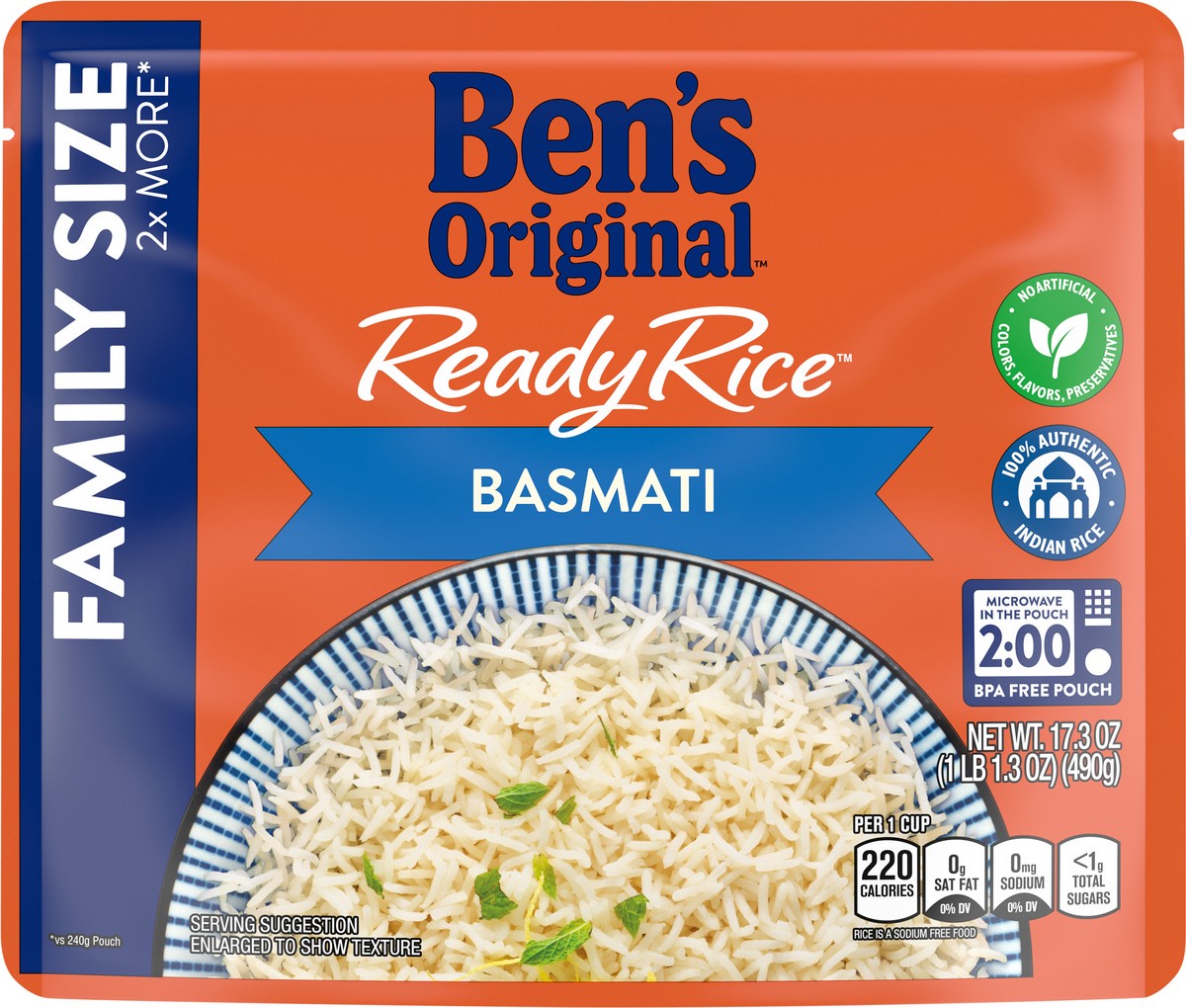 slide 3 of 8, Ben's Original Basmati Ready Rice Family Size - 17.3oz, 17.3 oz