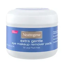 Neutrogena Extra Gentle Non-Oily Eye Makeup Remover Pads for Sensitive Skin, Soft and Extra Thick Pre-Moistened Makeup Pads for Waterproof Mascara and Eyeliner, 30 ct