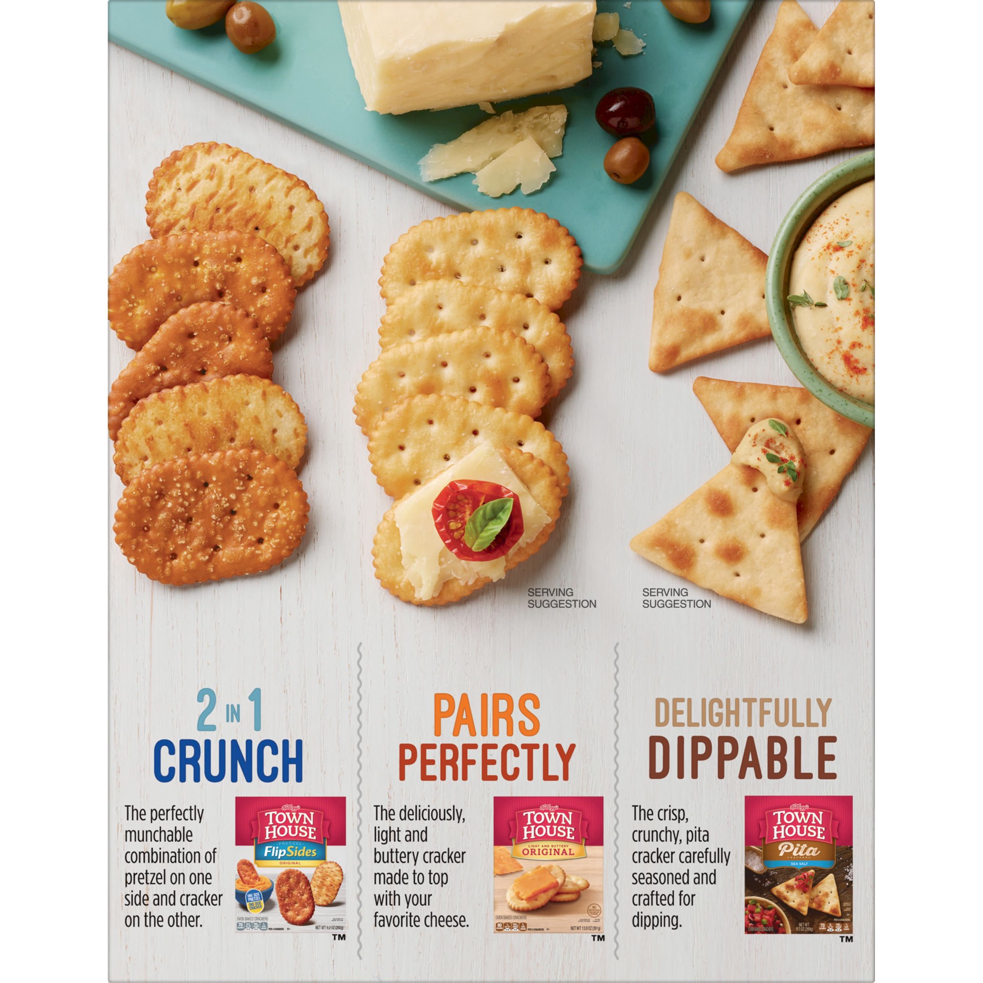 slide 5 of 5, Town House Kellogg's Town House Oven Baked Crackers, Original, 11 oz, 11 oz