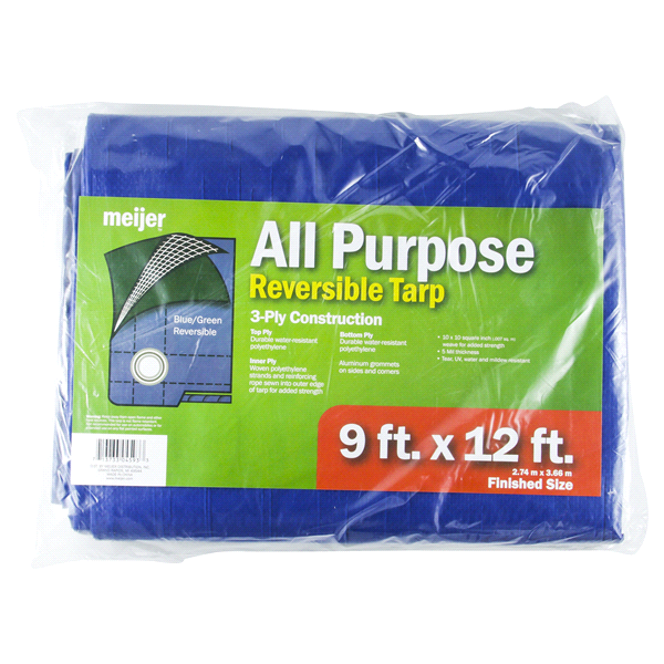 slide 1 of 1, Meijer All Purpose 9' x 12' Reversible Tarp, 9 ft x 12 ft