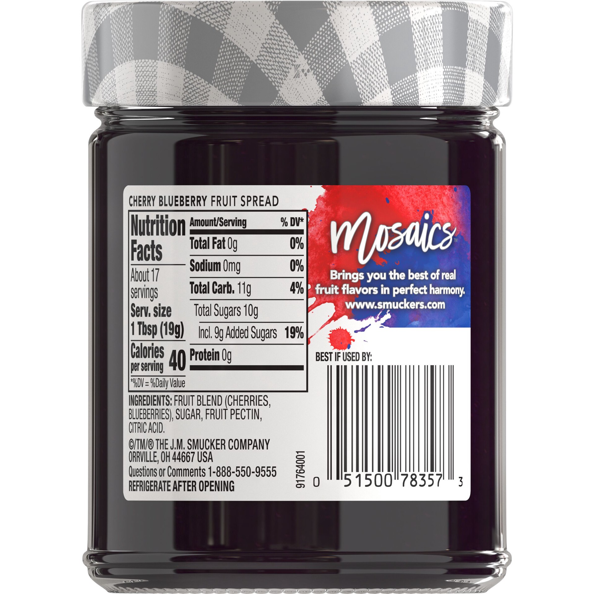 slide 4 of 5, Smucker's Mosaics Cherry Blueberry Fruit Spread, 11.3 Ounces, 11.3 oz