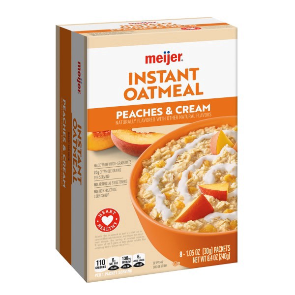 slide 16 of 29, Meijer Peaches & Cream Instant Oatmeal, 10 ct
