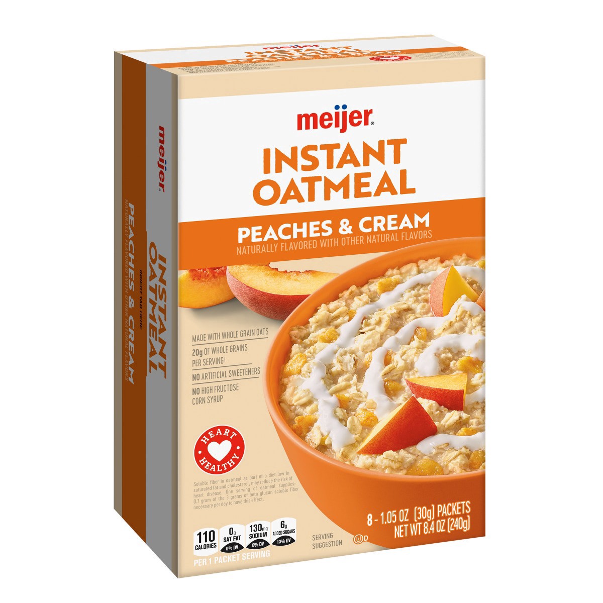 slide 3 of 29, Meijer Peaches & Cream Instant Oatmeal, 10 ct