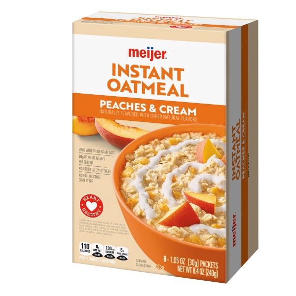 slide 8 of 29, Meijer Peaches & Cream Instant Oatmeal, 10 ct