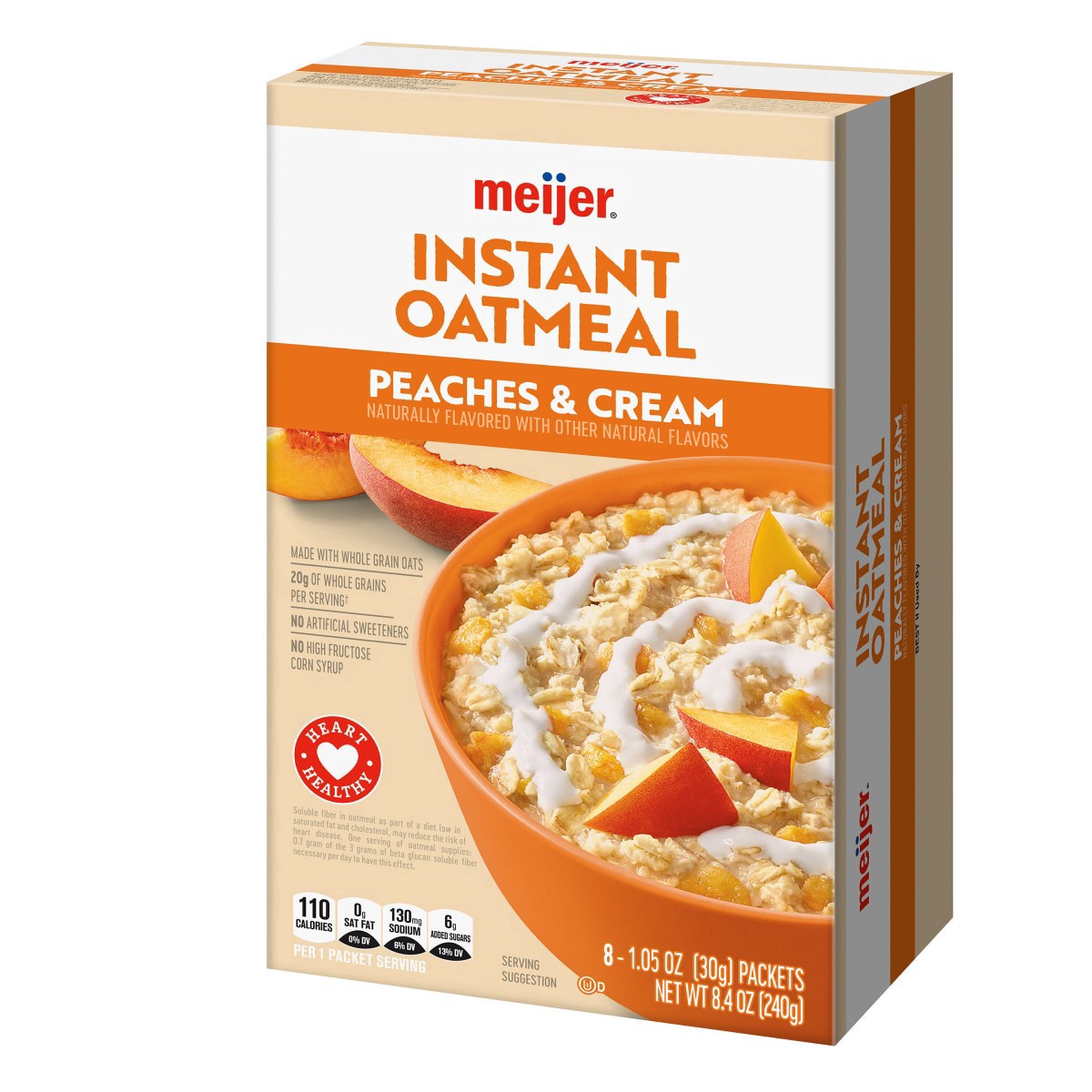 slide 24 of 29, Meijer Peaches & Cream Instant Oatmeal, 10 ct
