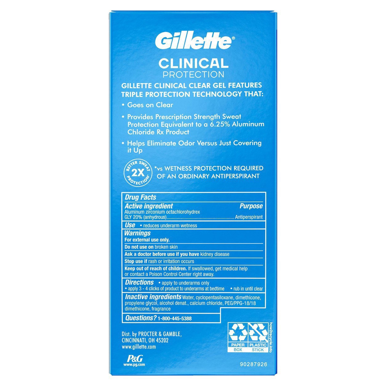 slide 54 of 56, Gillette Antiperspirant Deodorant for Men, Clinical Clear Gel, Cool Wave, 72 Hr. Sweat Protection, 2.6 oz, 2.6 oz