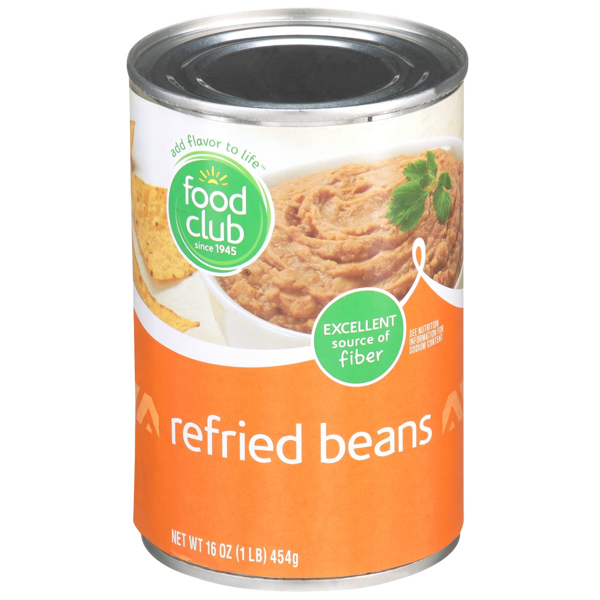 slide 1 of 1, Food Club Refried Beans, 16 oz