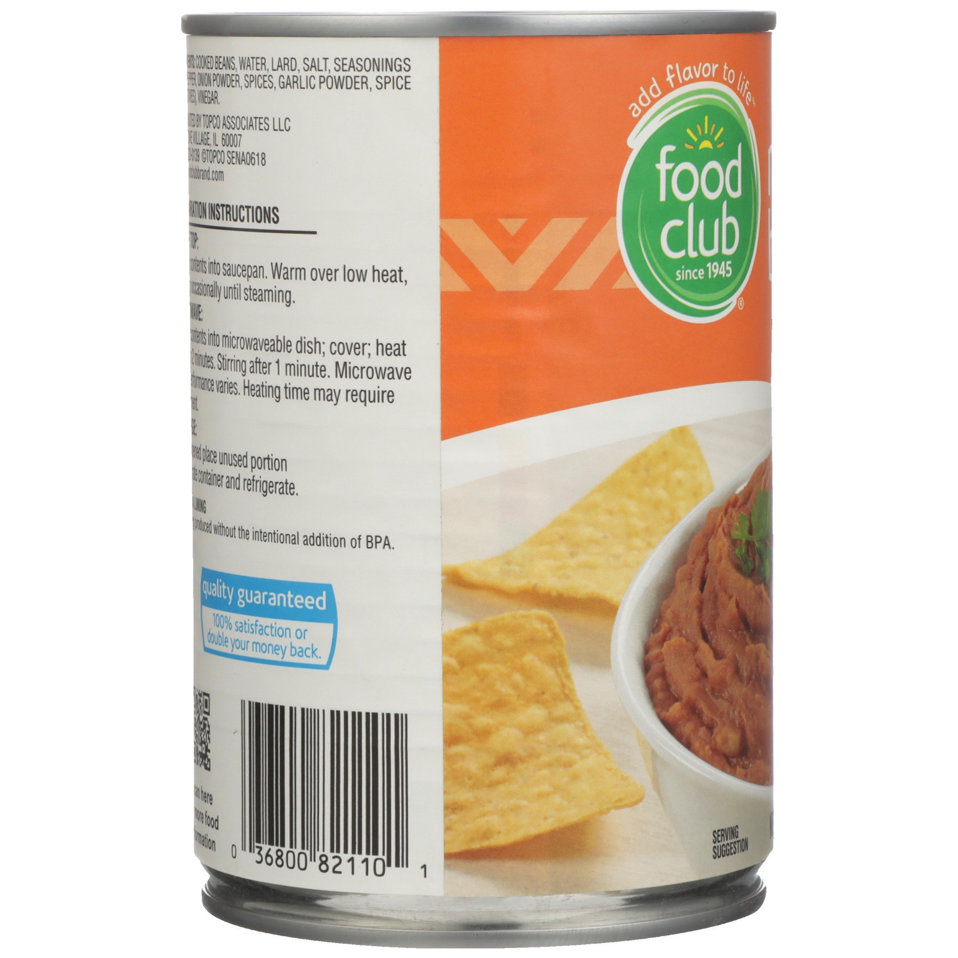 slide 6 of 6, Food Club Refried Beans, 16 oz