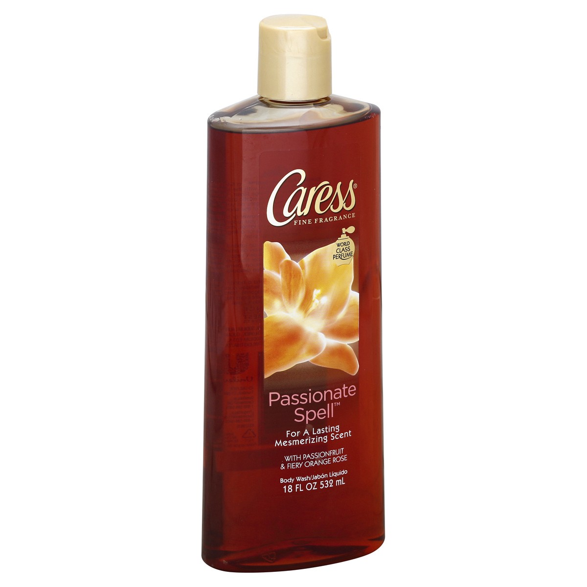 slide 5 of 8, Caress Passionate Spell Passion Fruit & Fiery Orange Rose Body Wash, 18 fl oz