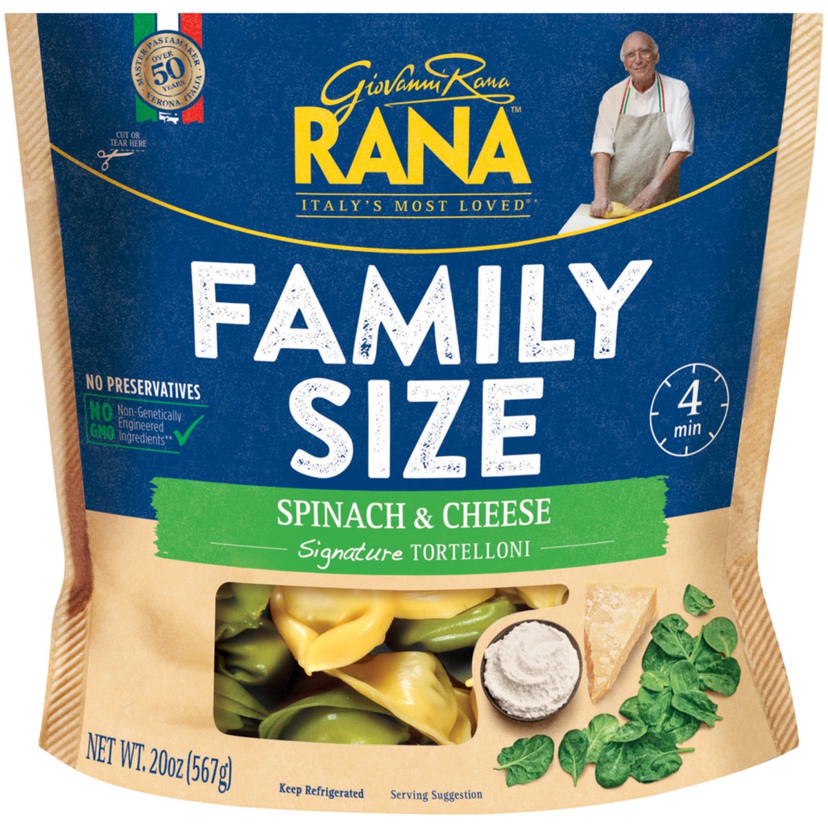 slide 1 of 1, Rana Spinach & Cheese Tortelloni, 20 oz