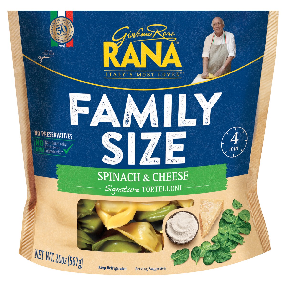 slide 1 of 7, Rana Tortelloni Spinach & Cheese Family Size, 20 oz