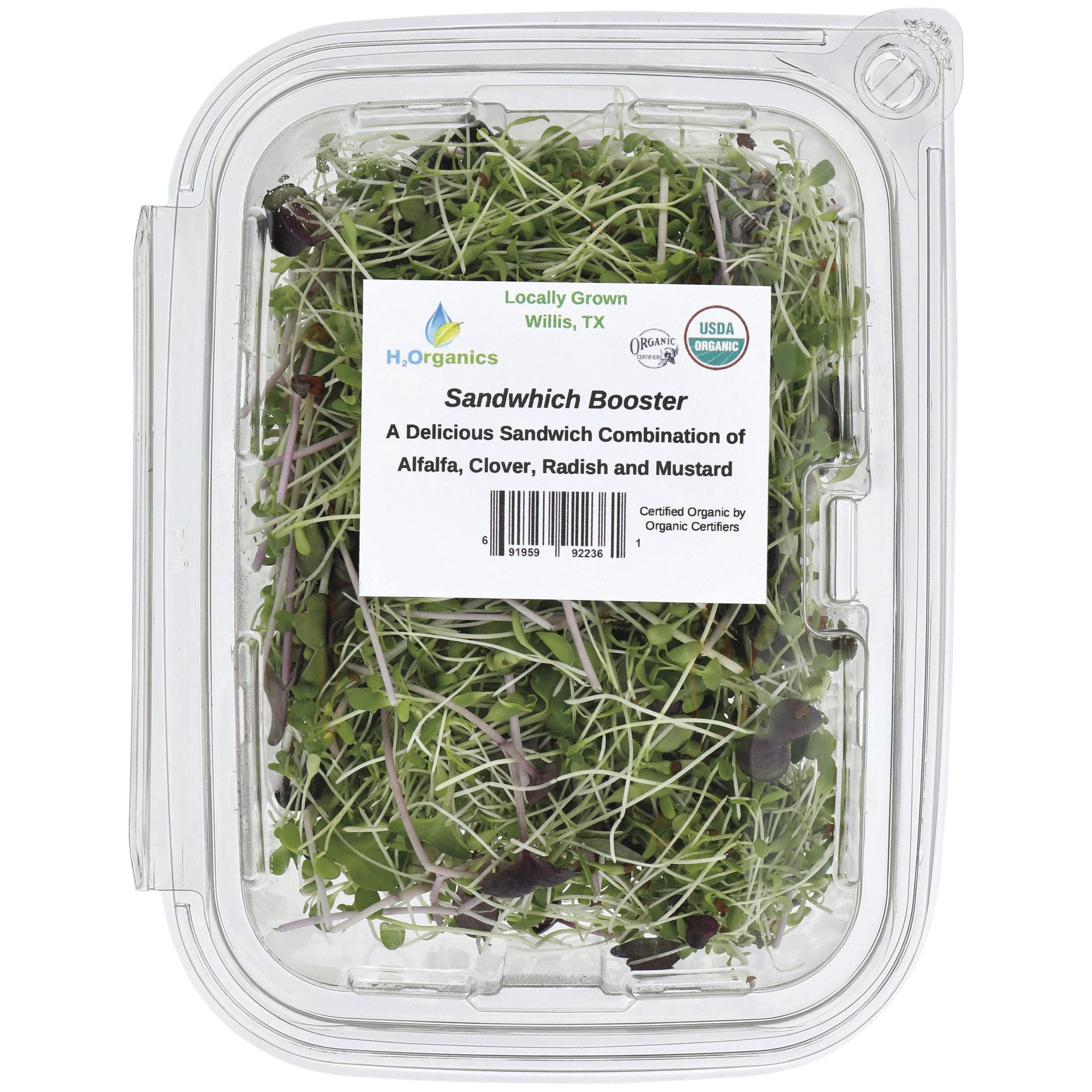 slide 1 of 1, H2Organics Sandwich Booster Microgreens Blend, 1 ct
