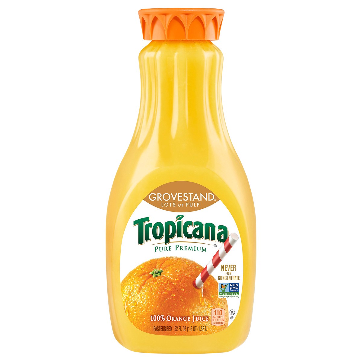 slide 1 of 6, Tropicana Grovestand Lots of Pulp Orange 100% Juice - 52 fl oz, 52 fl oz