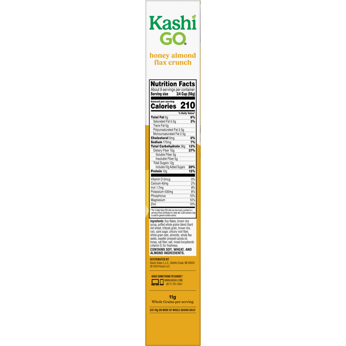 slide 5 of 8, Kashi Go Cereal Honey Almond Flax 17.7oz, 17 oz