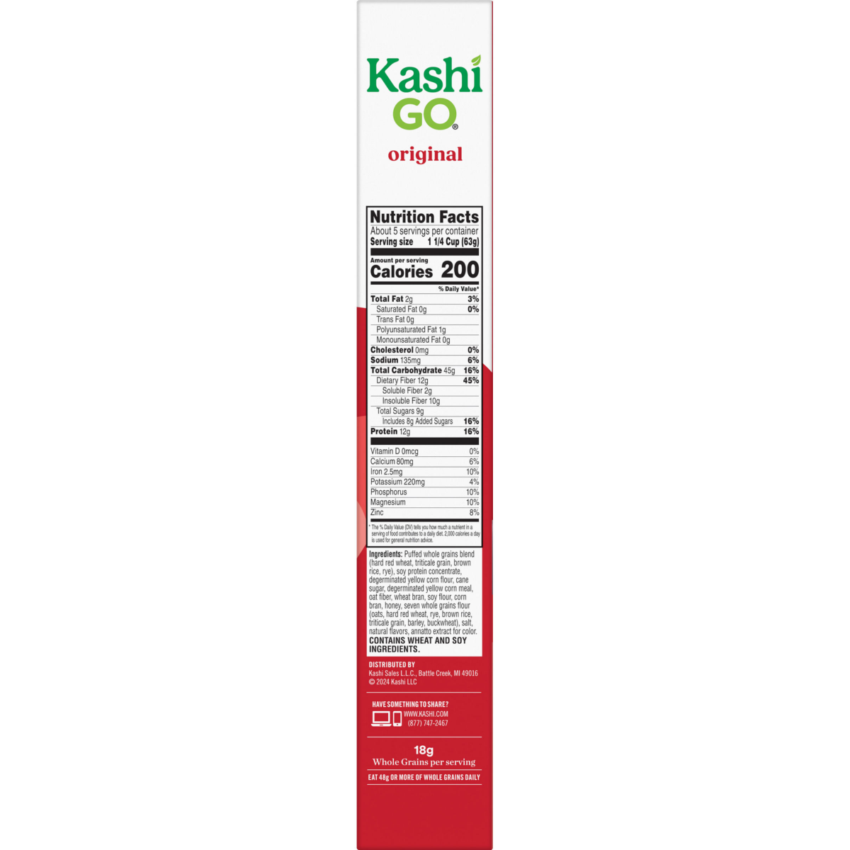 slide 7 of 8, Kashi Go Cereal Original 12.3oz, 12 oz