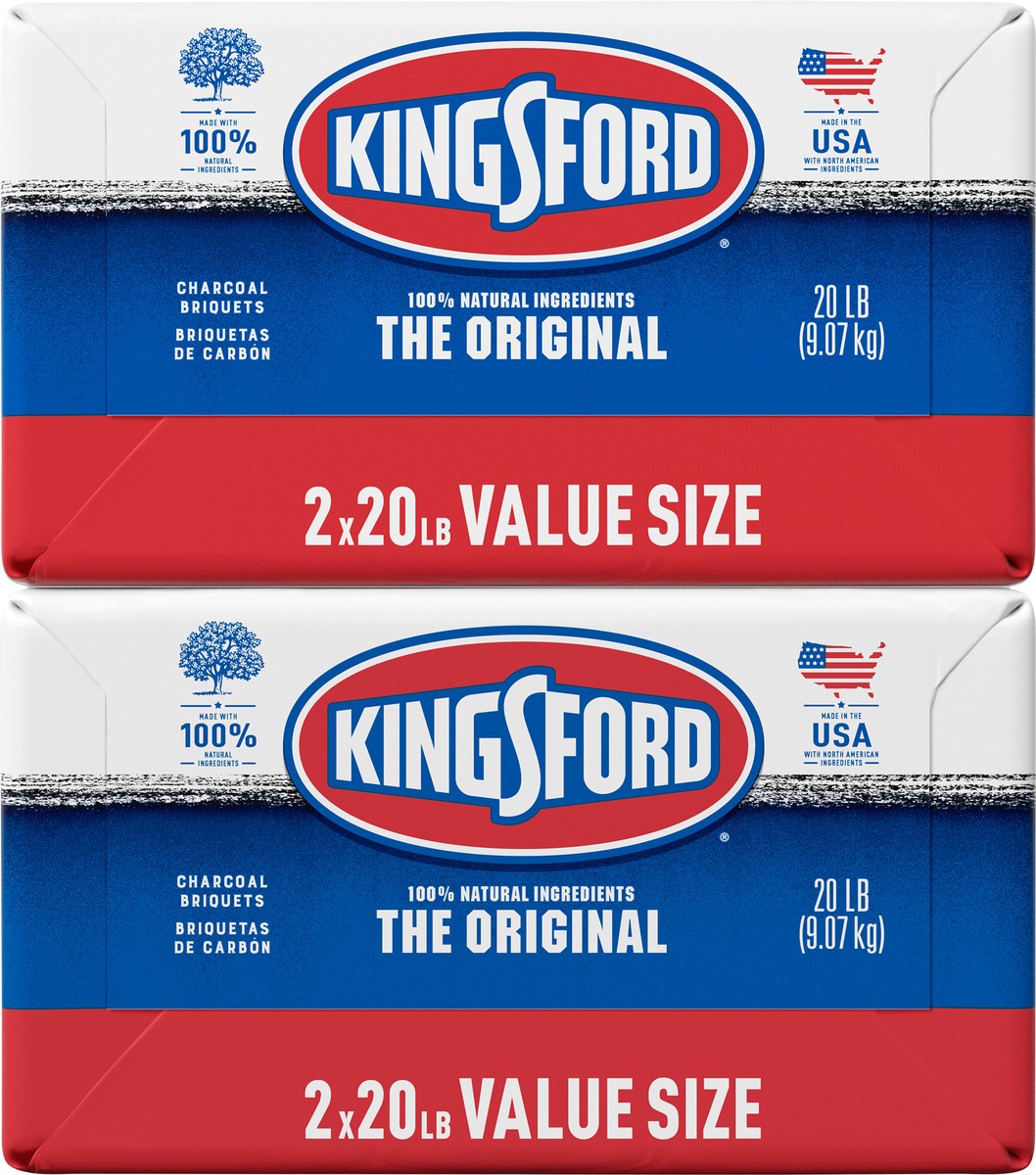 slide 6 of 7, Kingsford Original Charcoal Briquettes, BBQ Charcoal for Grilling, 20 Pounds Each, Pack of 2, 40 lb