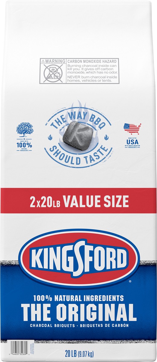 slide 3 of 7, Kingsford Original Charcoal Briquettes, BBQ Charcoal for Grilling, 20 Pounds Each, Pack of 2, 40 lb