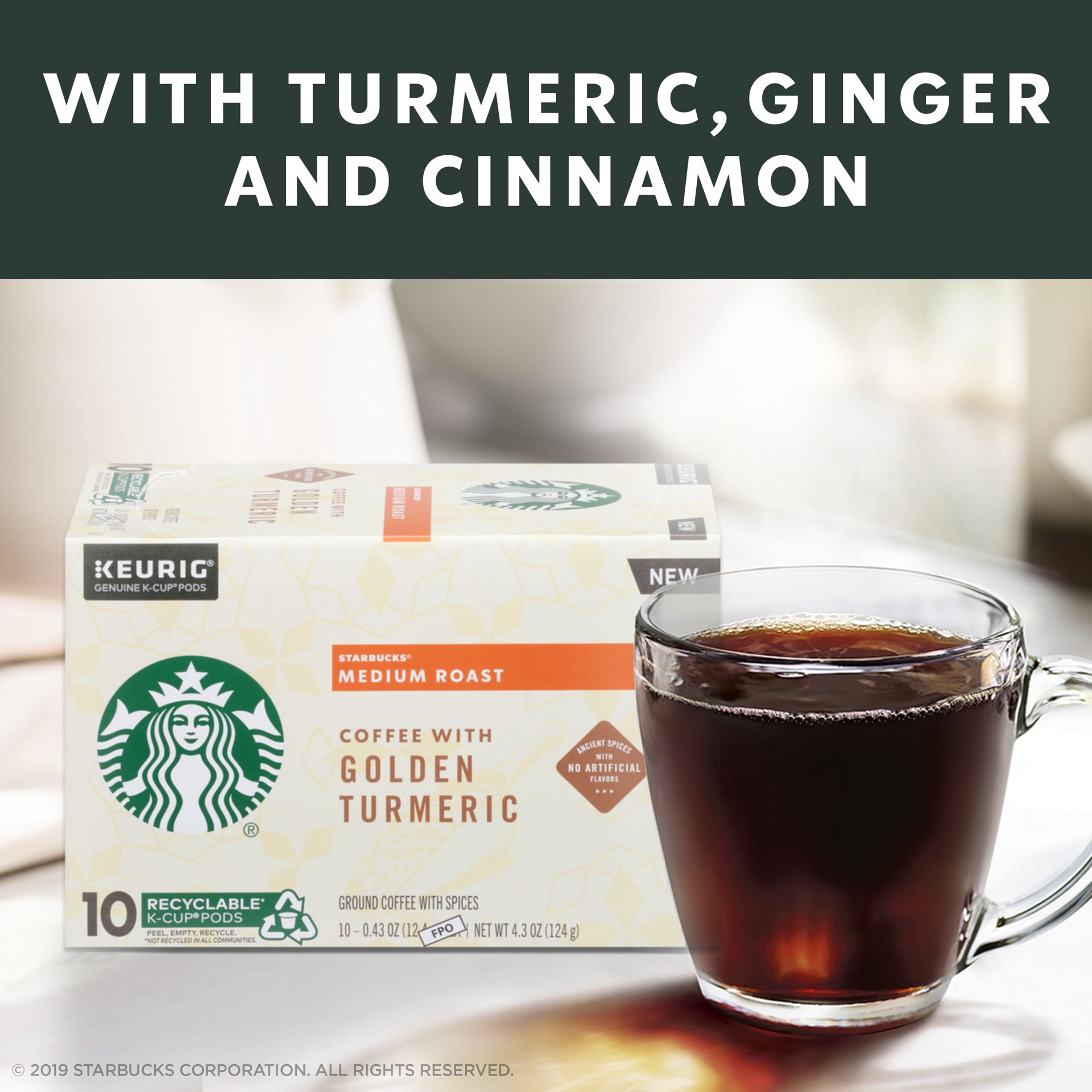 slide 3 of 4, Starbucks Medium Golden Turmeric Kcup Coffee - 10 CT, 10 ct