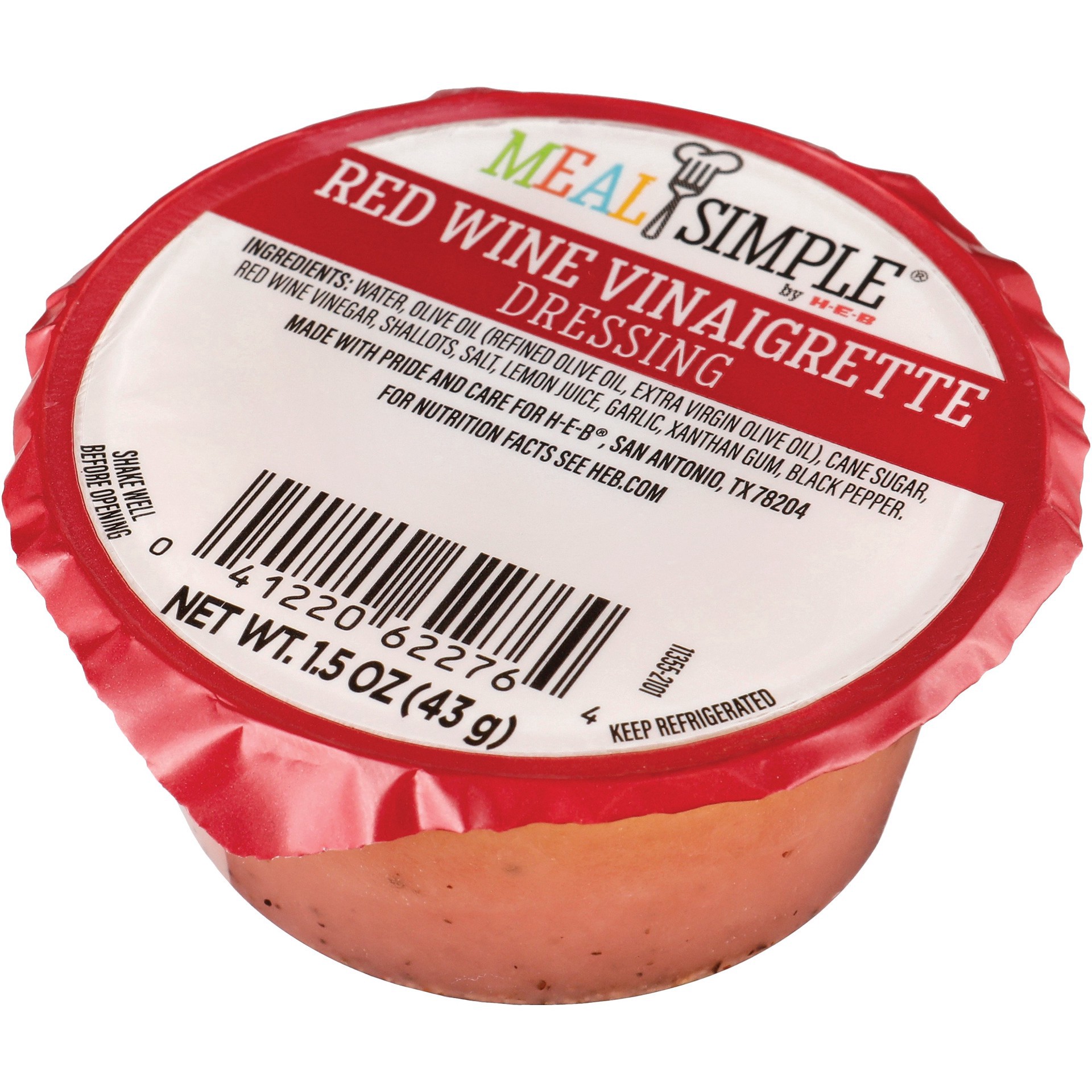 slide 1 of 1, H-E-B Meal Simple Fresh Red Wine Vinaigrette Salad Dressing, 1.5 oz