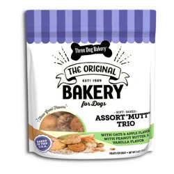 Three Dog Bakery Assort Mutt Trio Soft Baked Treats for Dogs 26 oz