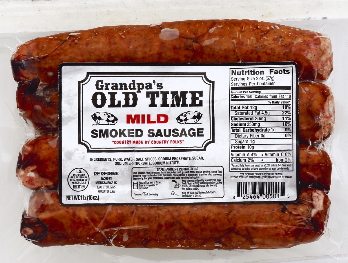 slide 5 of 5, Grandpas Old Time Smoked Sausage 16 oz, 16 oz