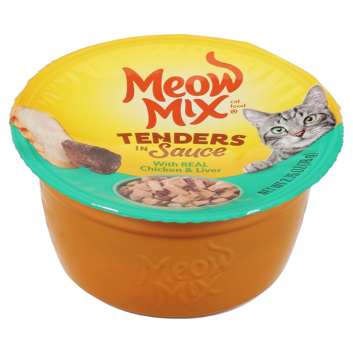 slide 1 of 9, Meow Mix Tenders in Sauce with Real Chicken & Liver Cat Food 2.75 oz, 2.75 oz