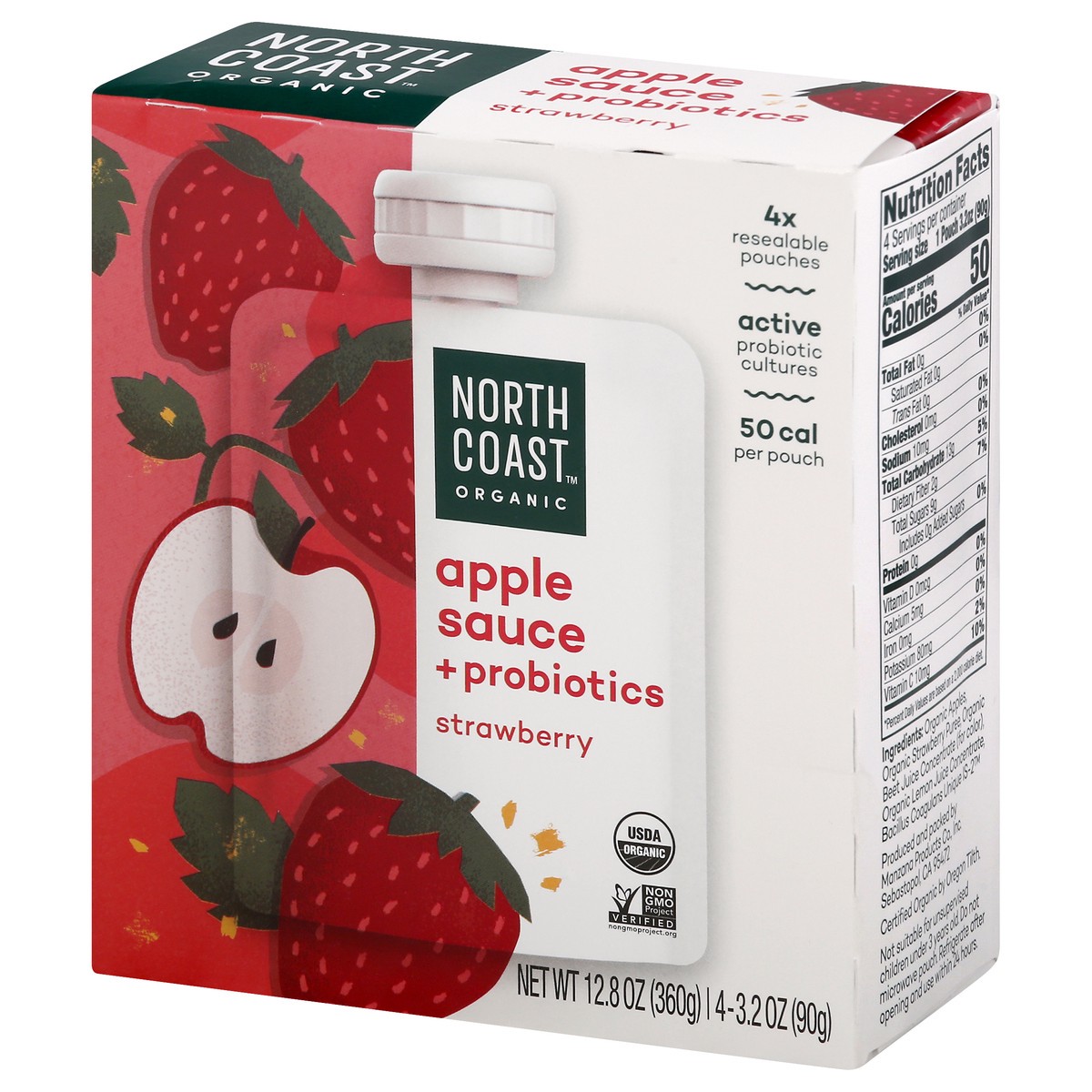 slide 10 of 12, North Coast Apple Sauce + Probiotics 4 ea, 4 ct