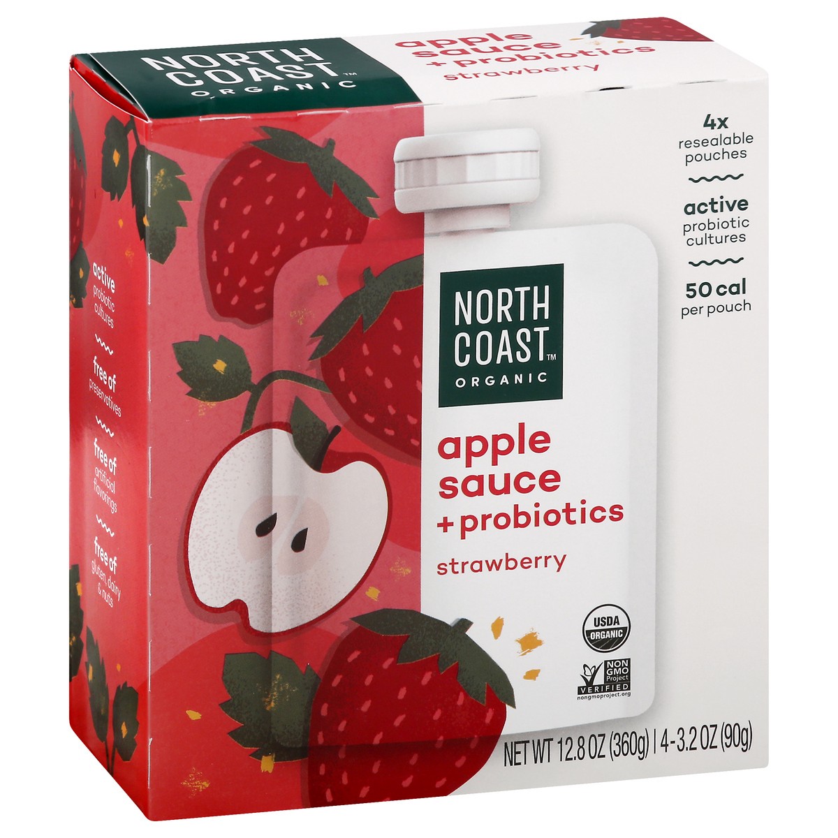 slide 8 of 12, North Coast Apple Sauce + Probiotics 4 ea, 4 ct