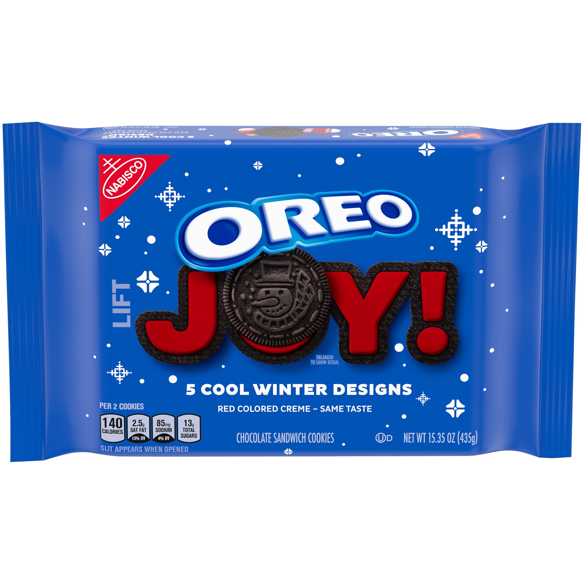 slide 1 of 15, OREO Original Flavor Chocolate Sandwich Cookies, Special Winter Edition, 1 Resealable 15.35 oz Pack, 1 lb