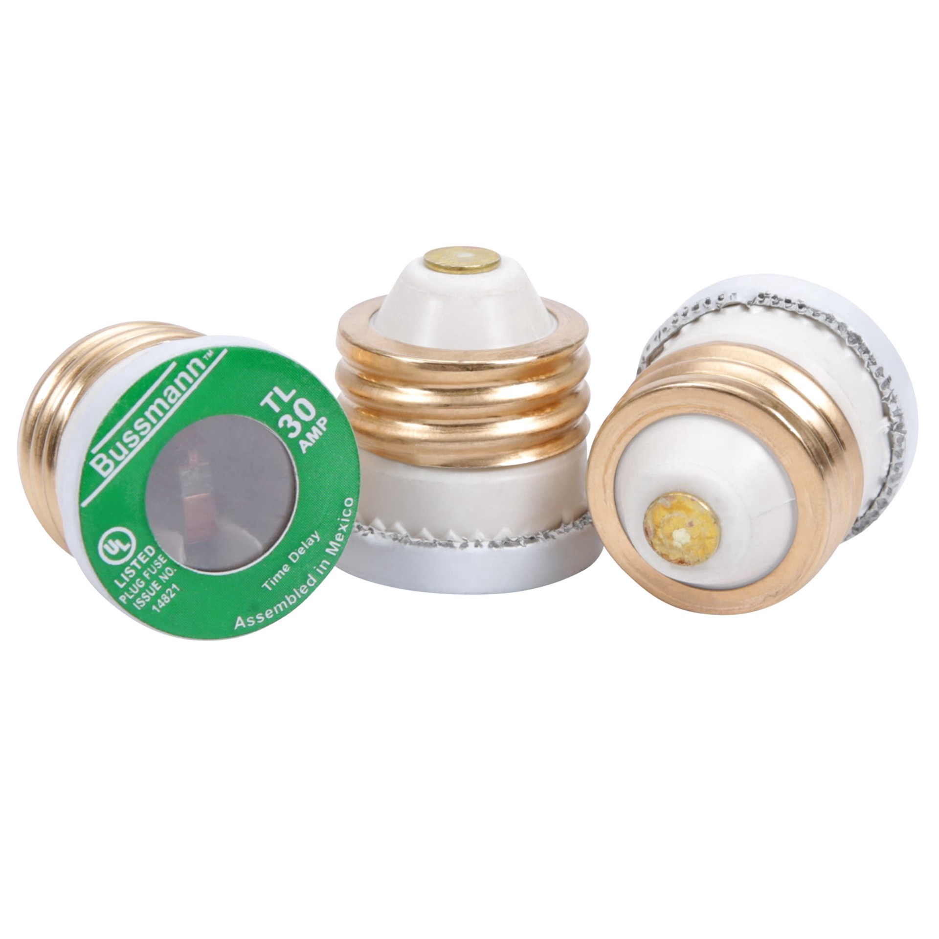 slide 2 of 2, Cooper Bussmann 3-Pack 30-Amp Time Delay Plug Fuse, 3 ct