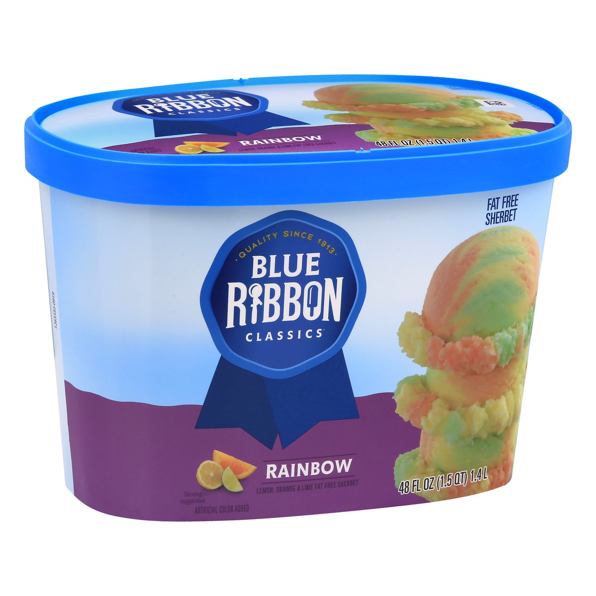 slide 7 of 10, Blue Ribbon Classics Rainbow Fat Free Sherbet, 48 fl oz, 48 fl oz