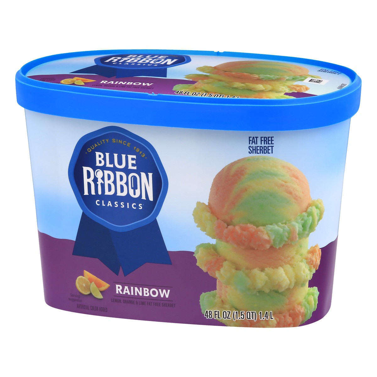 slide 4 of 10, Blue Ribbon Classics Rainbow Fat Free Sherbet, 48 fl oz, 48 fl oz