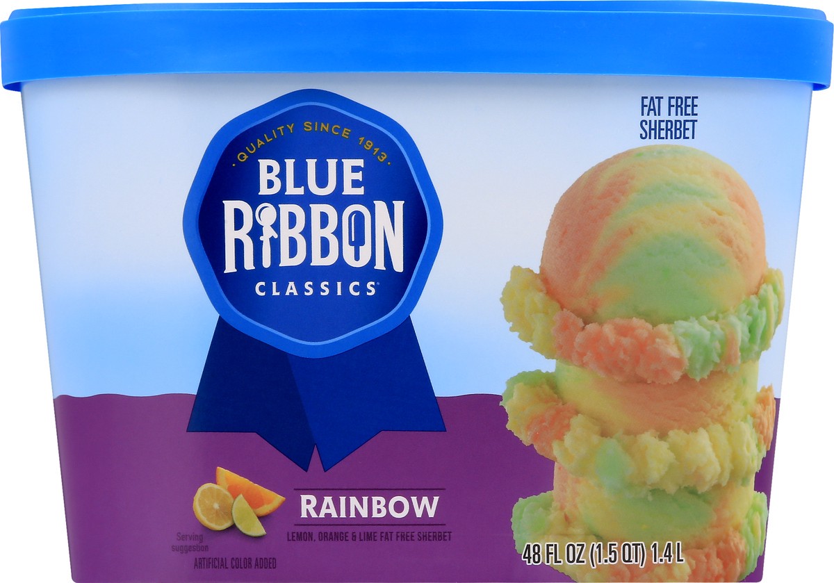 slide 10 of 10, Blue Ribbon Classics Rainbow Fat Free Sherbet, 48 fl oz, 48 fl oz